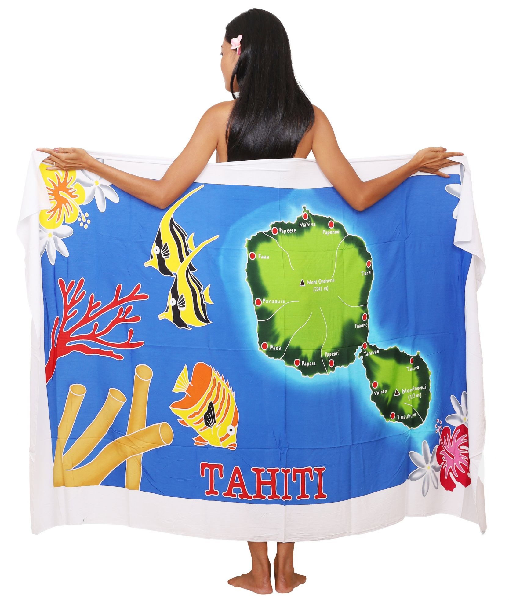 Pareo Long | Carte Tahiti |...