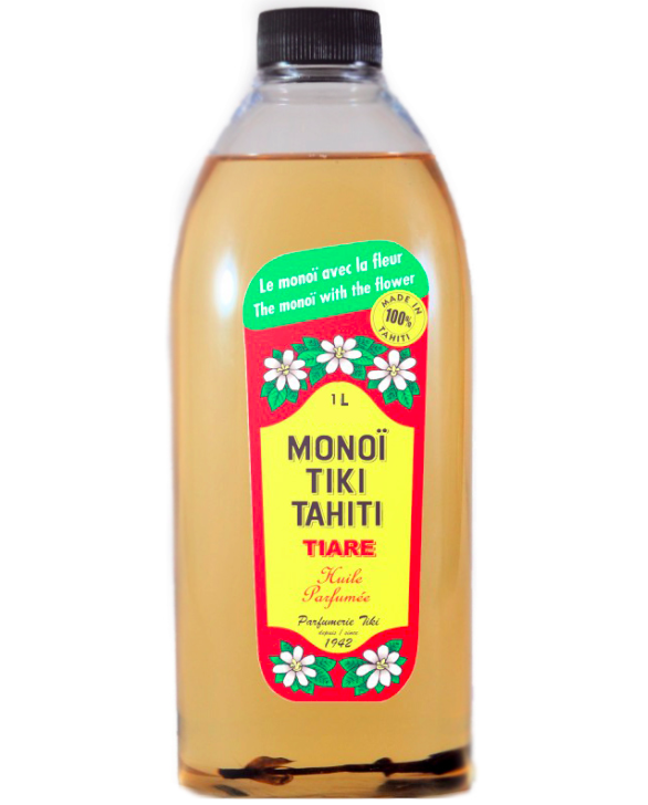 Huile de massage monoi parfum Tiare Tahiti | Contenance flacon : 1L